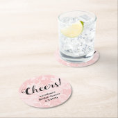 Pink Lace Bridal Shower ラウンドペーパーコースター (インサイチュ)