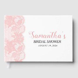 Pink Lace Bridal Shower  Guest Book ゲストブック