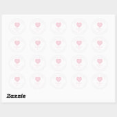 Pink Lace Heart Love & Thanks Supporting Business ラウンドシール (シート)