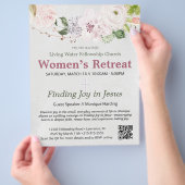 Pink Lace Spring Floral Women's Retreat Invitation チラシ (手)
