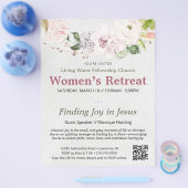 Pink Lace Spring Floral Women's Retreat Invitation チラシ (シングル)