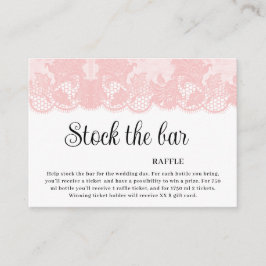 Pink Lace Stock the bar Bridal Shower  エンクロージャーカード
