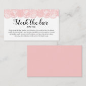 Pink Lace Stock the bar Bridal Shower  エンクロージャーカード (正面/裏面)