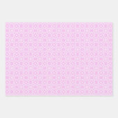 Pink Lace & White Floral Lattice Pattern ラッピングペーパーシート (正面3)