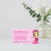 Pink Lady Cartoon Elegant Mortgage Broker Realtor 名刺 (スタンド正面)