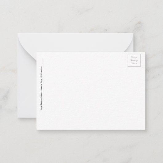 Pink Lady Slipper Flat Notecard  ノートカード (裏面)