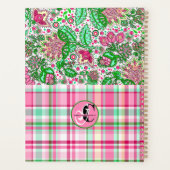 Pink Lady Slipper Plaid Folk Art プランナー手帳 (裏面)