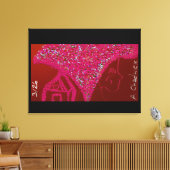 Pink Lady with Her Gabled Heart キャンバスプリント (インサイチュ (リビング))