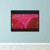 Pink Lady with Her Gabled Heart キャンバスプリント (インサイチュ (ウッドフロア))