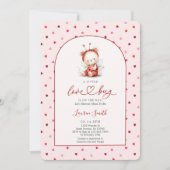 Pink ladybug Baby Shower Girl 招待状 (正面)