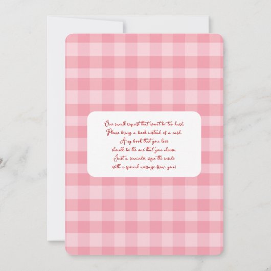 Pink ladybug Baby Shower Girl 招待状 (裏面)