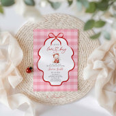 Pink ladybug Baby Shower Girl 招待状