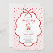 Pink ladybug Baby Shower Girl 招待状 (正面)