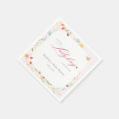 Pink Ladybug Garden Floral Baby Shower スタンダードカクテルナプキン (角)