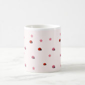 Pink Ladybug Garden Pattern Mug コーヒーマグカップ (中央)