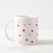 Pink Ladybug Garden Pattern Mug コーヒーマグカップ (左)