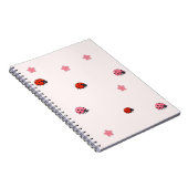 Pink Ladybug Garden Pattern Notebook ノートブック (右側)