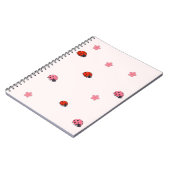 Pink Ladybug Garden Pattern Notebook ノートブック (左側)