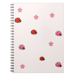 Pink Ladybug Garden Pattern Notebook ノートブック