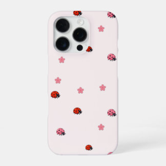 Pink Ladybug Garden Pattern Phone Case iPhone 16 Proケース