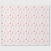 Pink Ladybug Garden Pattern Wrapping Paper ラッピングペーパー (フラット)