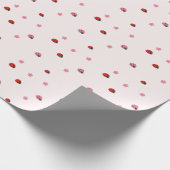 Pink Ladybug Garden Pattern Wrapping Paper ラッピングペーパー (角)