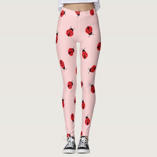 Pink Ladybug Leggings レギンス (正面)