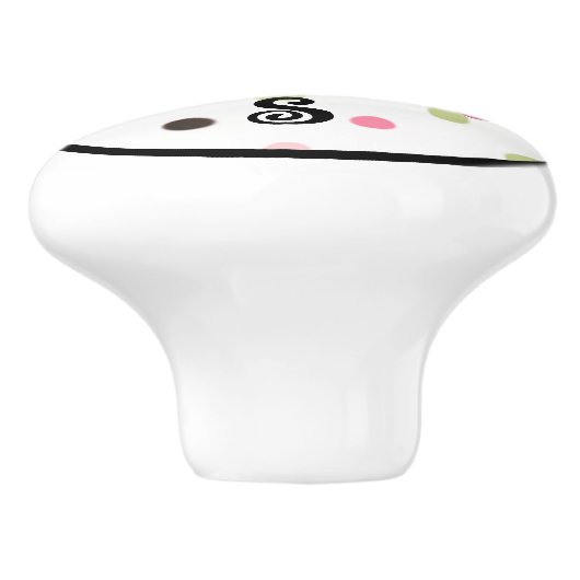 Pink Ladybug Monogram セラミックノブ (側面)