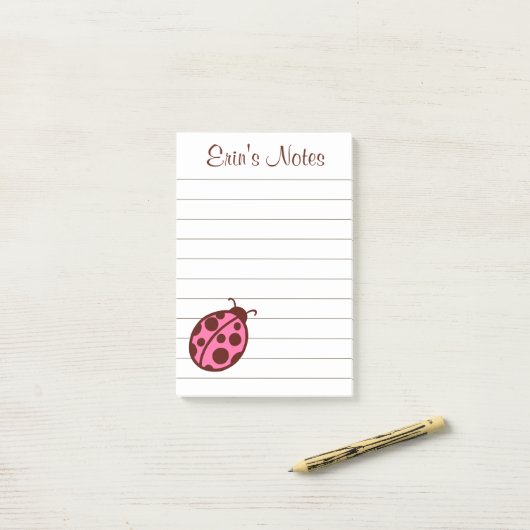Pink Ladybug To Do List It Notes ポストイット (デスク上)