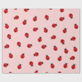 Pink Ladybug Wrapping Paper ラッピングペーパー (フラット)