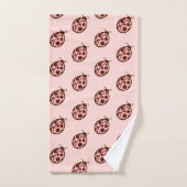 Pink Ladybugs Towel Set バスタオルセット (ハンドタオル)