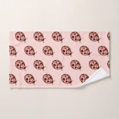 Pink Ladybugs Towel Set バスタオルセット (ハンドタオル)