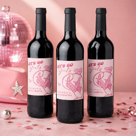 Pink+Last+Rodeo+Cowgirl+Bachelorette ワインラベル