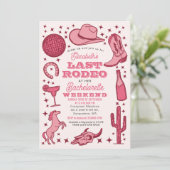 Pink Last Rodeo Cowgirl Bachelorette Weekend 招待状 (スタンド正面)