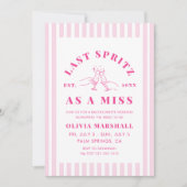 Pink Last Spritz as a Miss Bachelorette Weekend 招待状 (正面)