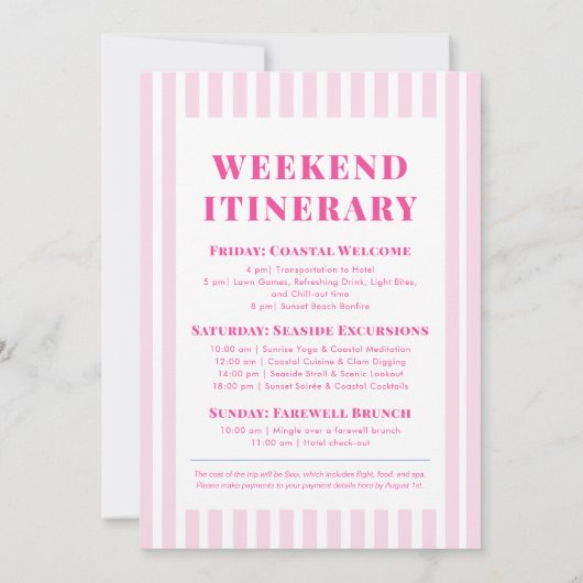 Pink Last Spritz as a Miss Bachelorette Weekend 招待状 (裏面)