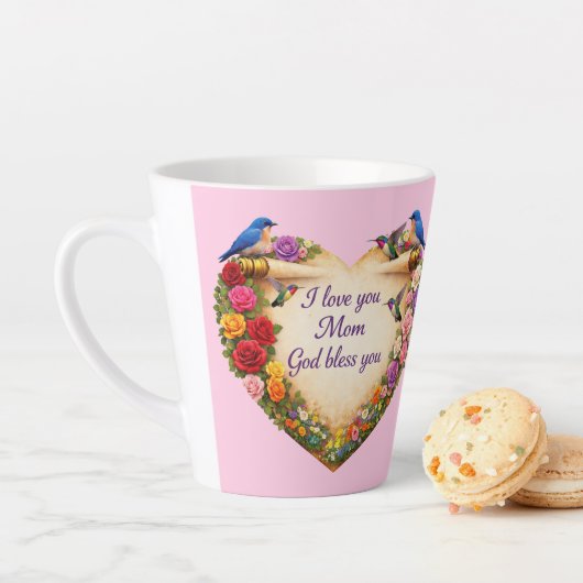 Pink Latte Mug for Mom with Heart  カフェラテマグ (インサイチュ)