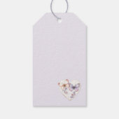 Pink Lavender Floral Heart Butterflies Birthday ギフトタグ (裏面)