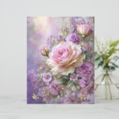 Pink Lavender Flowers Junk Journal Scrapbook Paper (スタンド正面)