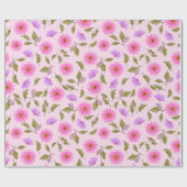 Pink Lavender Lacy Daisy Wrapping Paper ラッピングペーパー (フラット)