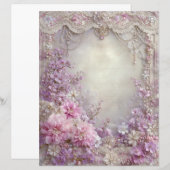 Pink Lavender Vintage Junk Journal Scrapbook Paper (正面/裏面)