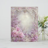 Pink Lavender Vintage Junk Journal Scrapbook Paper (スタンド正面)