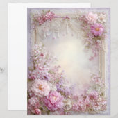 Pink Lavender Vintage Junk Journal Scrapbook Paper (正面/裏面)