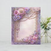 Pink Lavender Vintage Junk Journal Scrapbook Paper (スタンド正面)