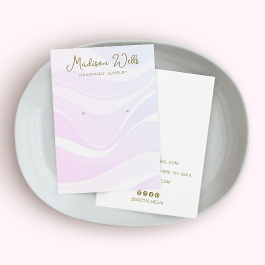 Pink Lavender Waves  Earring Display Holder