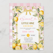 Pink Lemon A Sweet Little One Baby Shower 招待状 (正面/裏面)