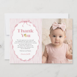 Pink Lemon Themes Baby Shower Photo Thank You Card