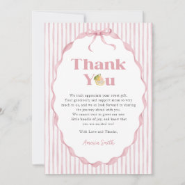 Pink Lemon Themes Baby Shower Thank You Card