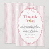 Pink Lemon Themes Baby Shower Thank You Card (正面/裏面)