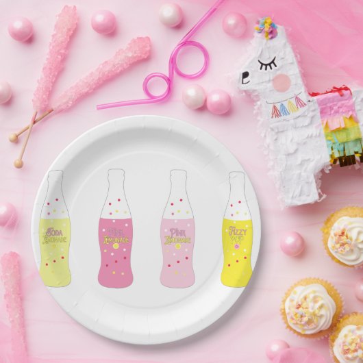Pink Lemonade Birthday Party Plates ペーパープレート (パーティー)